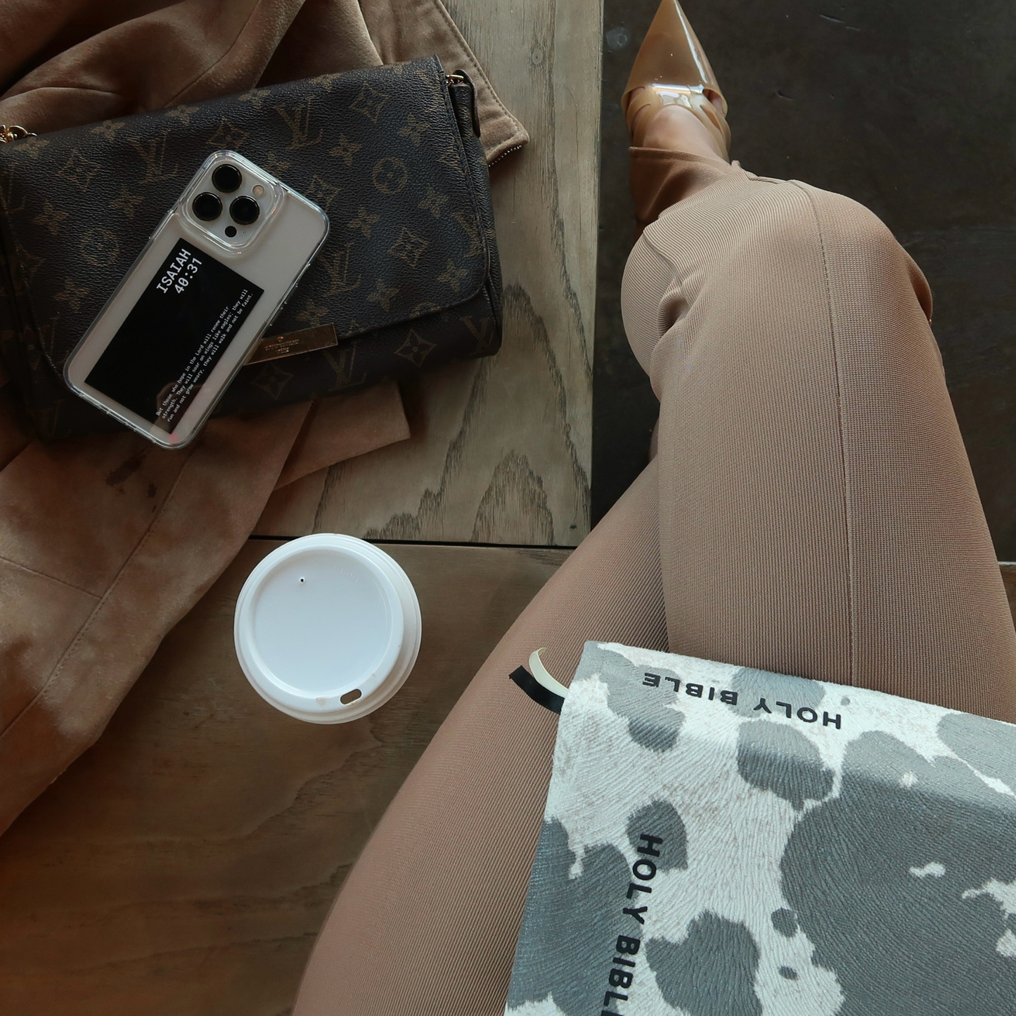 GRAY COW PRINT BIBLE COVER