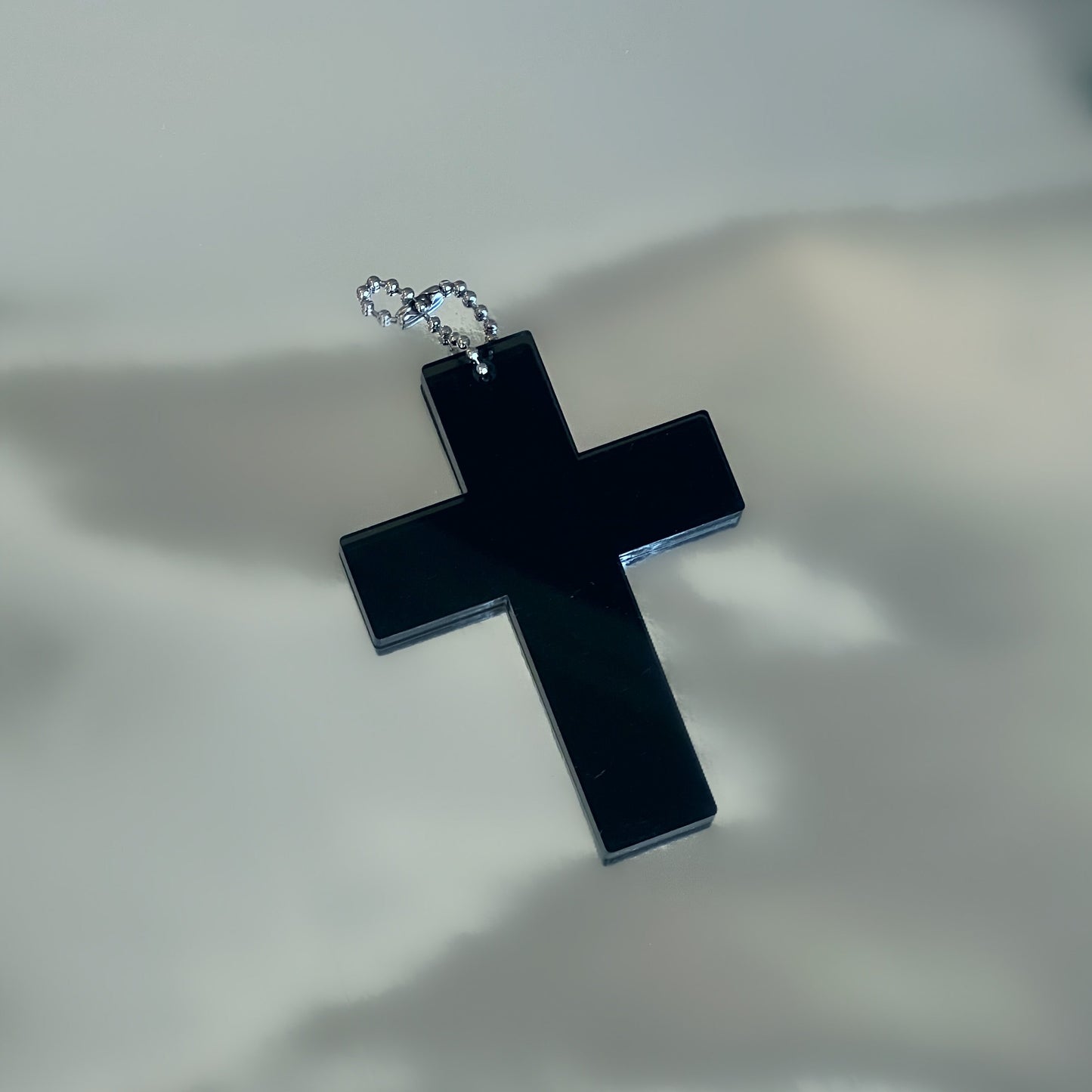 LARGE BLACK CROSS KEYCHAIN