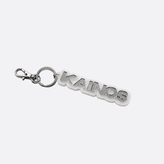 MILKLY WHITE KAINOS MIRRORED LOGO KEYCHAIN