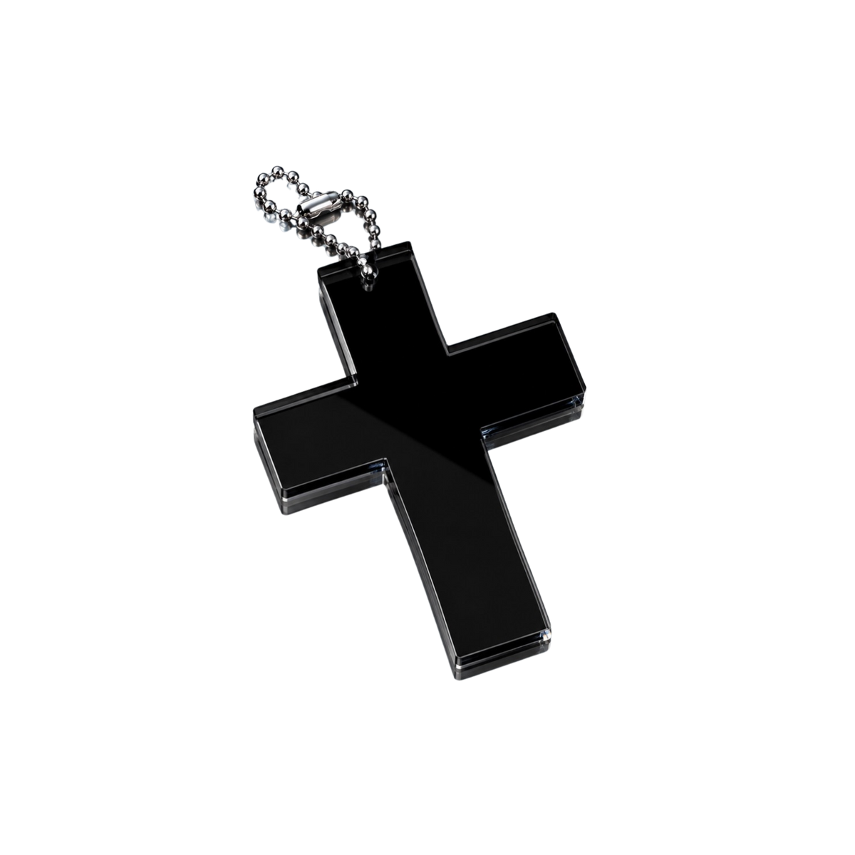 LARGE BLACK CROSS KEYCHAIN