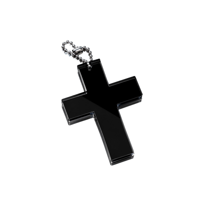 LARGE BLACK CROSS KEYCHAIN