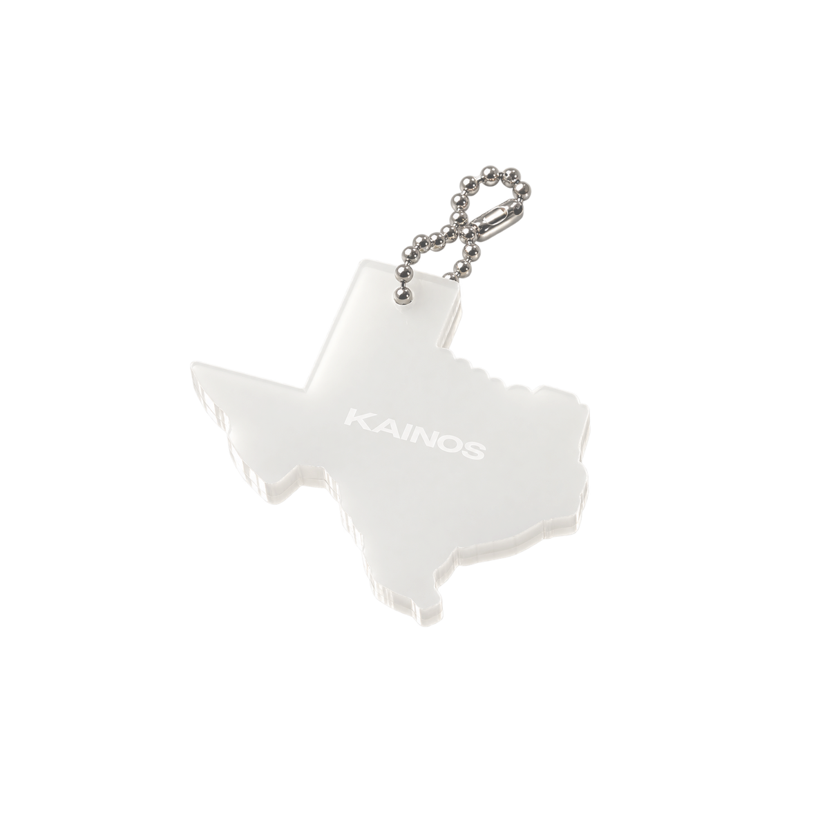 TEXAS LOGO KEYCHAIN IN MILKY WHITE