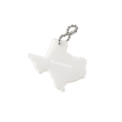 TEXAS LOGO KEYCHAIN IN MILKY WHITE