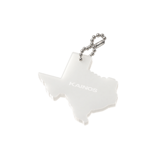 TEXAS LOGO KEYCHAIN IN MILKY WHITE