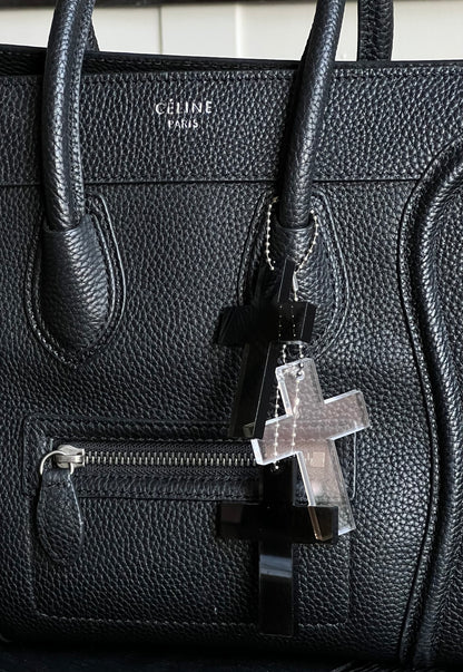 LARGE BLACK CROSS KEYCHAIN