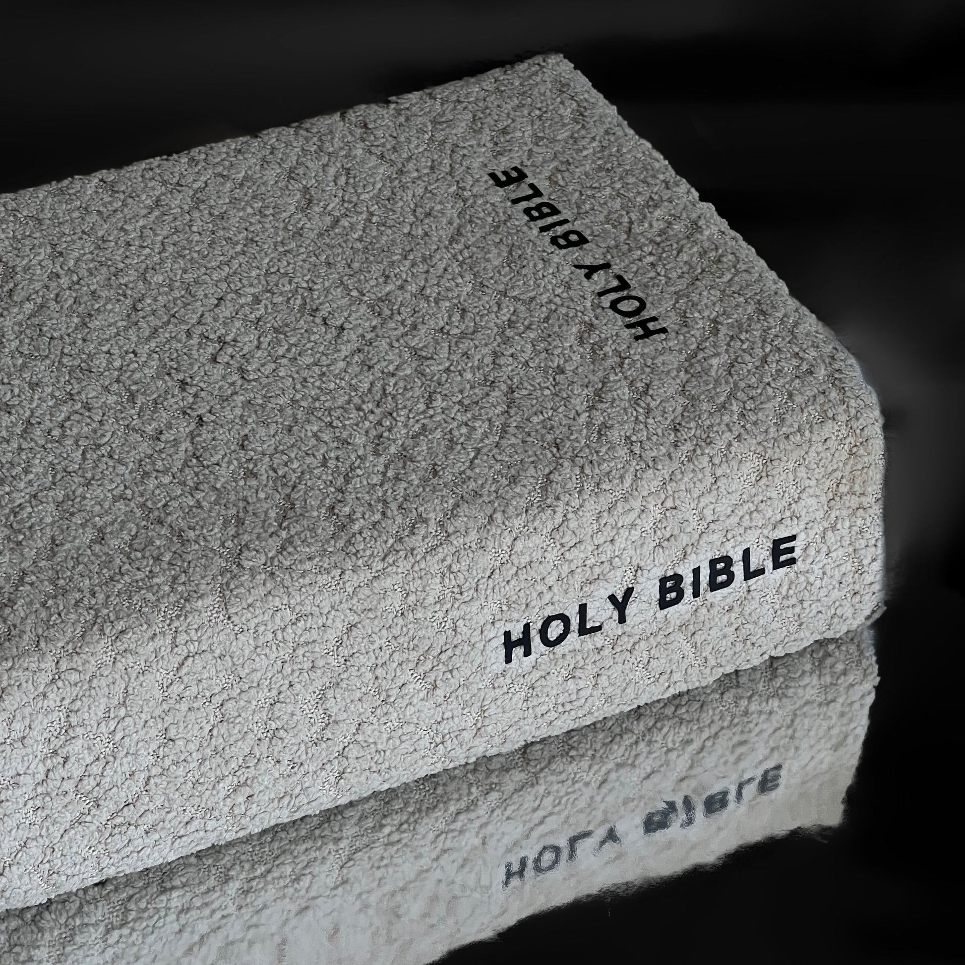 BLACK OAT BOUCLE BIBLE COVER