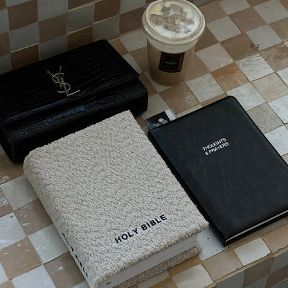 BLACK OAT BOUCLE COVER & PRAYER JOURNAL LAYOUT