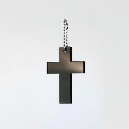 LARGE BLACK CROSS KEYCHAIN