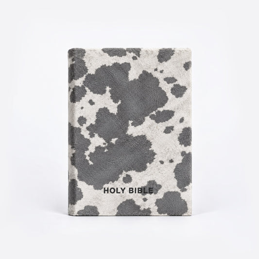 GRAY COW PRINT BIBLE COVER