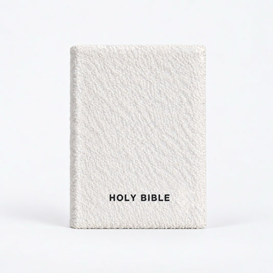 WHITE BOUCLÉ  BIBLE COVER