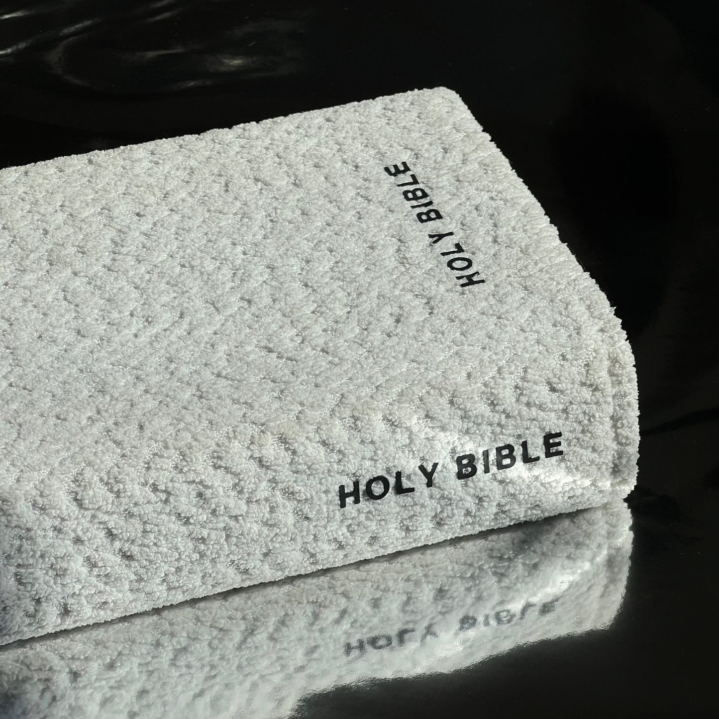 REDEEMED WHITE BOUCLÉ BIBLE COVER