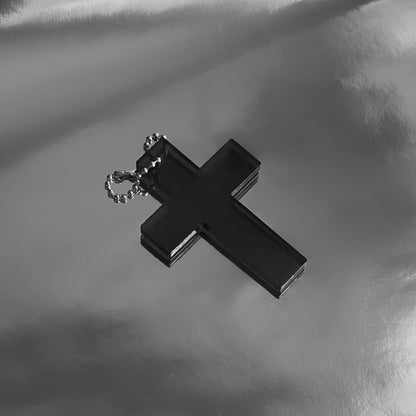 LARGE BLACK CROSS KEYCHAIN