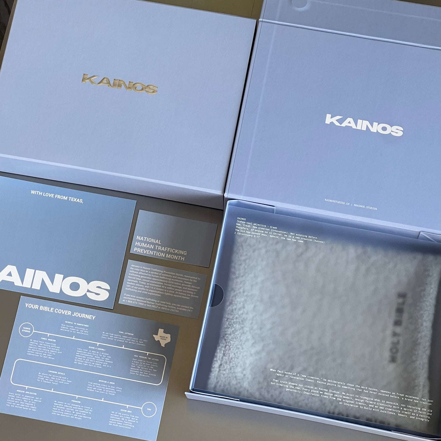 WHITE ICY BLUE BOUCLÉ BIBLE COVER