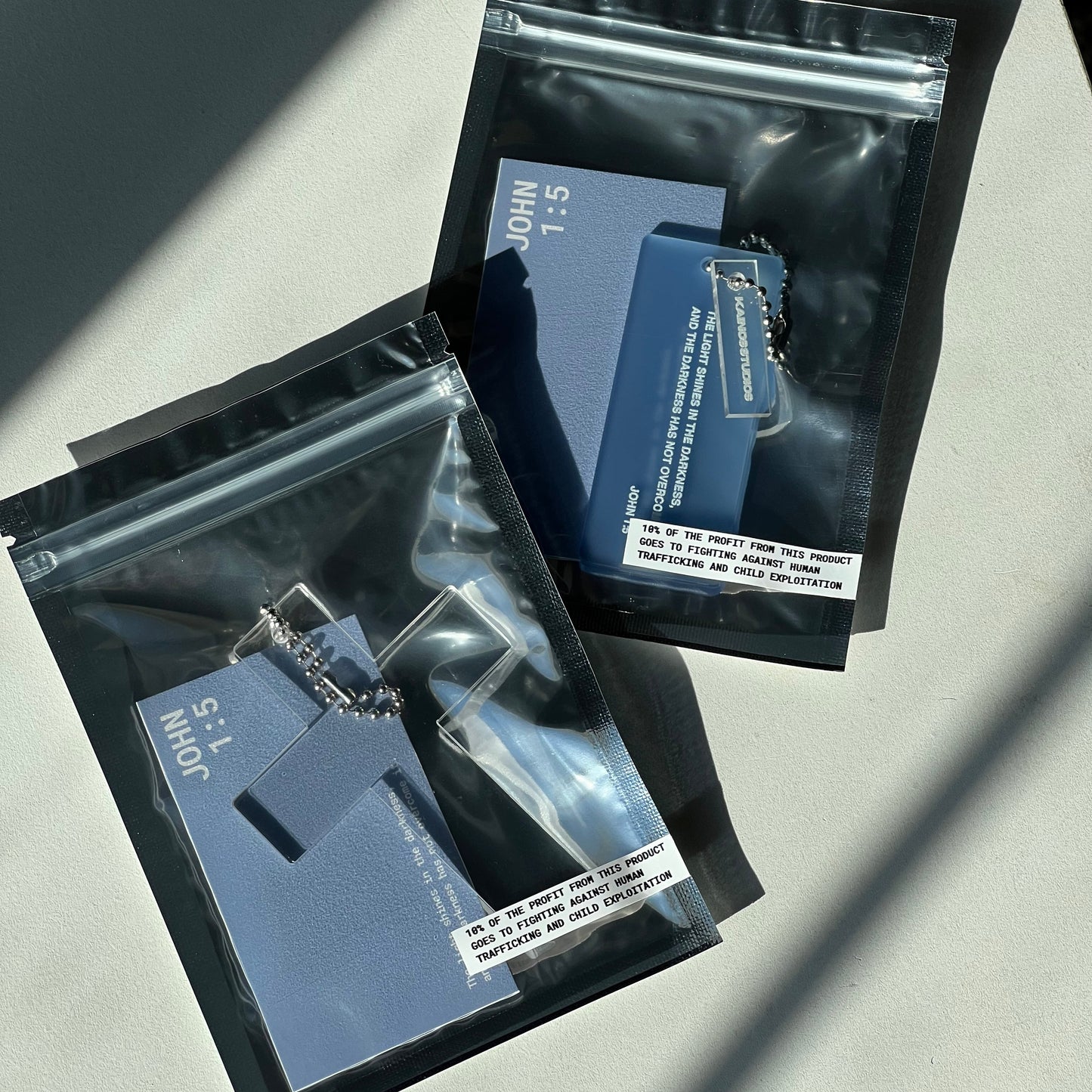 LARGE CLEAR CROSS KEYCHAIN