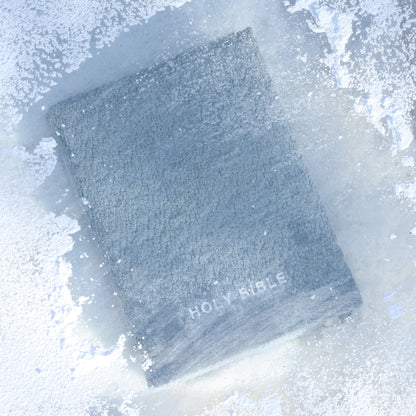 WHITE ICY BLUE BOUCLÉ BIBLE COVER