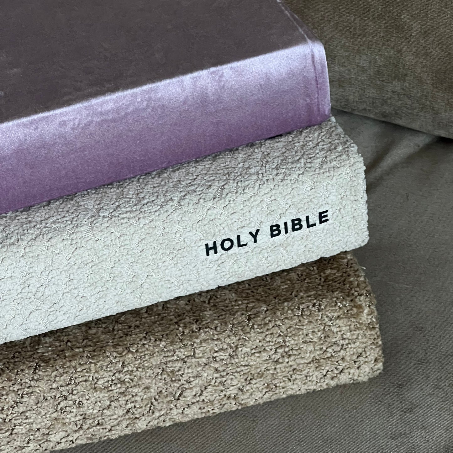 BARE CARAMEL BOUCLÉ BIBLE COVER