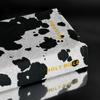 BLACK & YELLOW COW PRINT BIBLE COVER