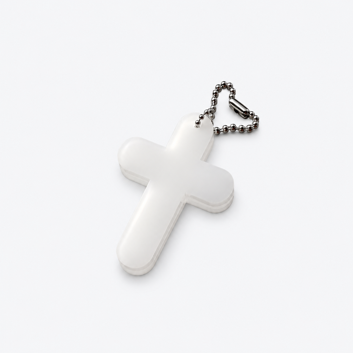 MILKLY WHITE CROSS KEYCHAIN