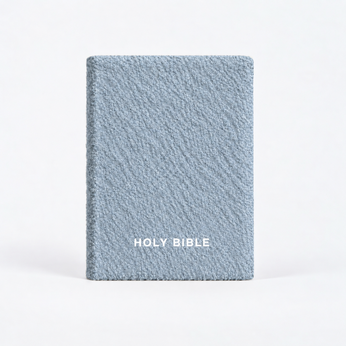 WHITE ICY BLUE BOUCLÉ BIBLE COVER