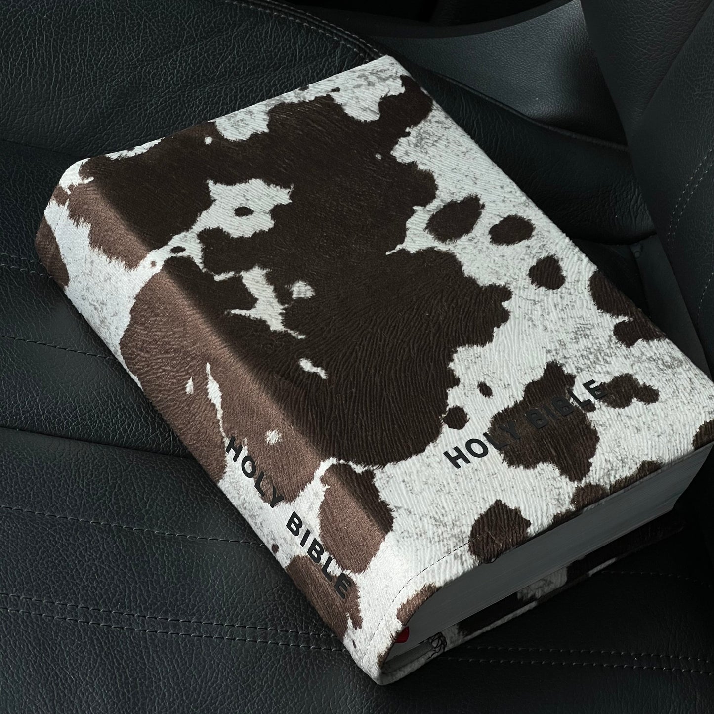 Kainos Brown Cow Print Bible Cover in Audi