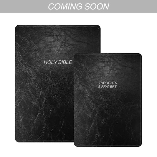 BLACK LEATHER BIBLE COVER & JOURNAL BUNDLE