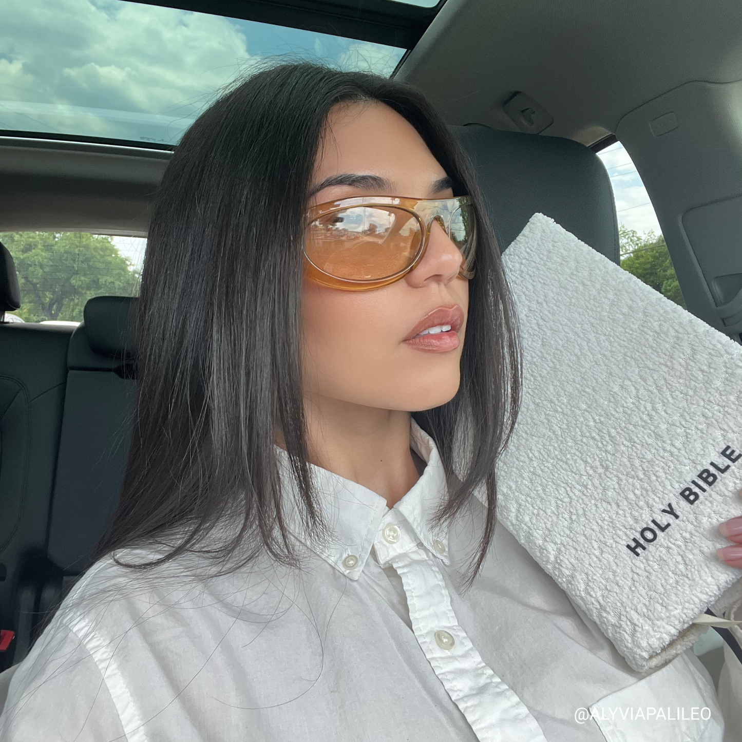 WHITE BOUCLÉ  BIBLE COVER