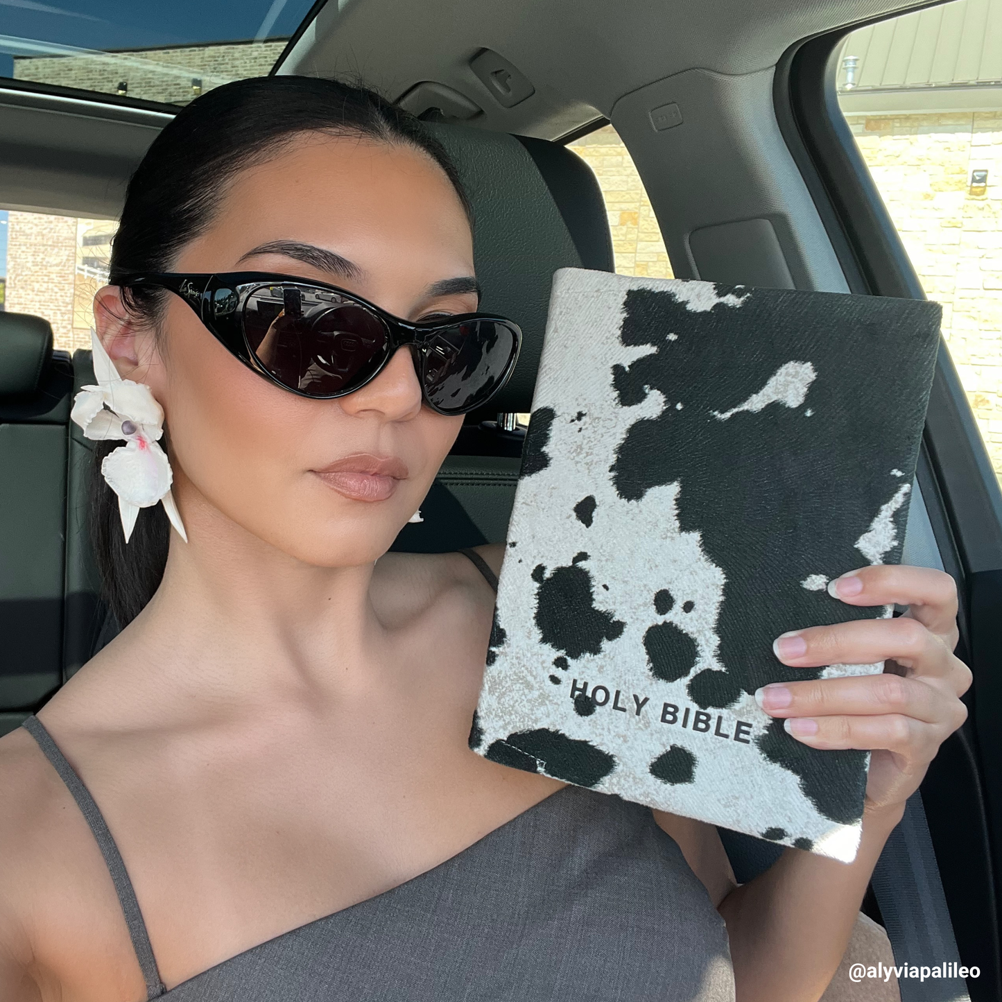 BLACK COW PRINT BIBLE COVER