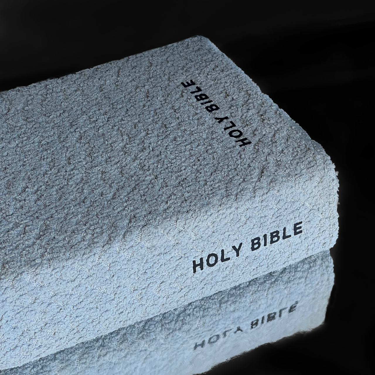 BLACK ICY BLUE BOUCLÉ BIBLE COVER